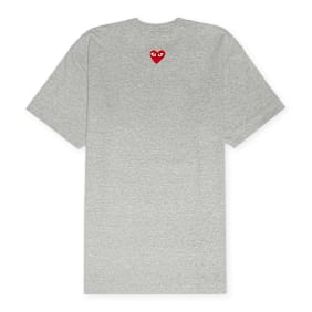 Comme des Garcons Play Small Red Heart Neck T-Shirt Grey grijs
