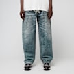A Bathing Ape Fake Print Sta Loose Fit Denim Pants blauw 89836 2